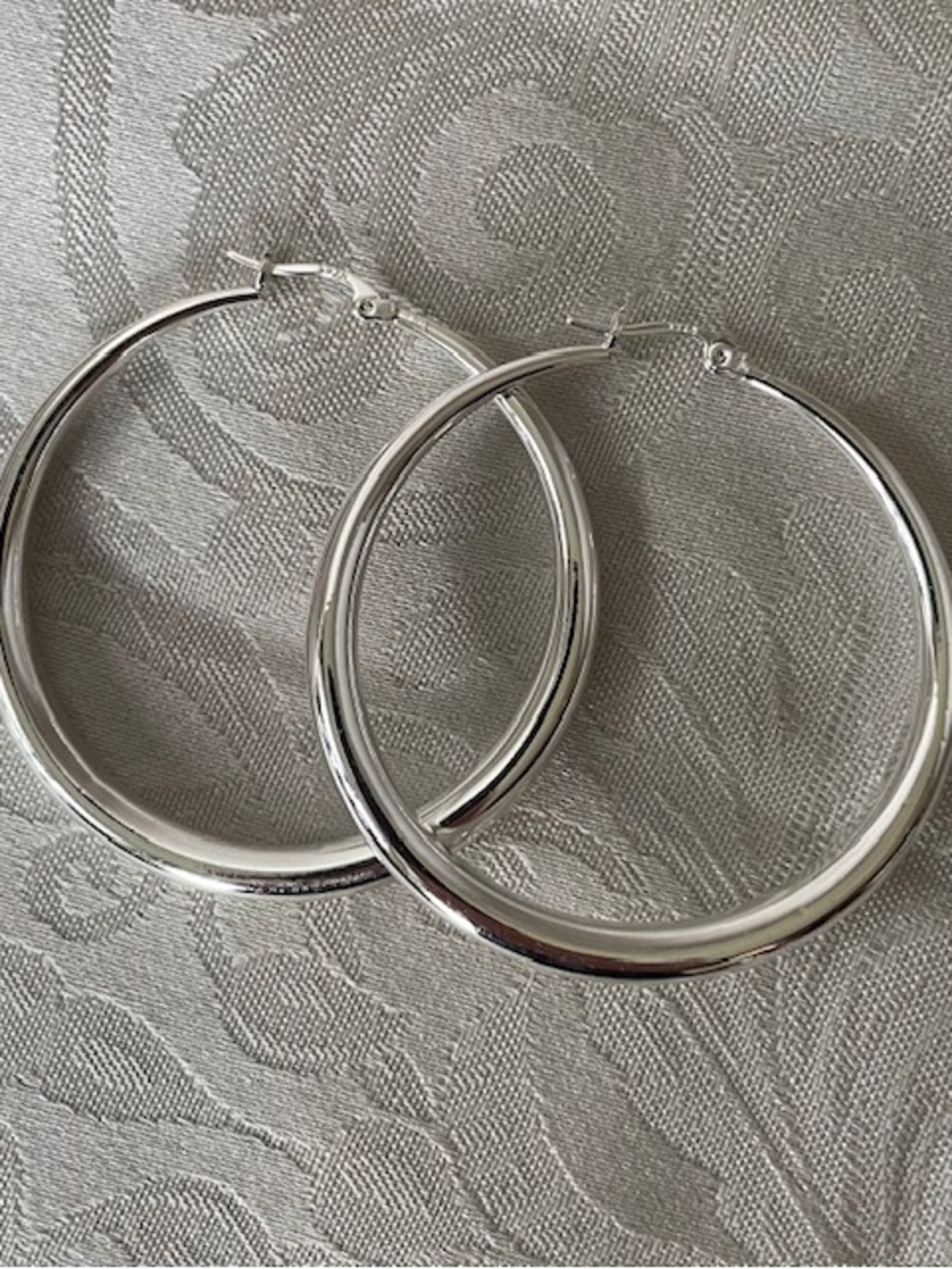 Large Silver 925 Statement Hoop Earrings New